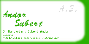 andor subert business card